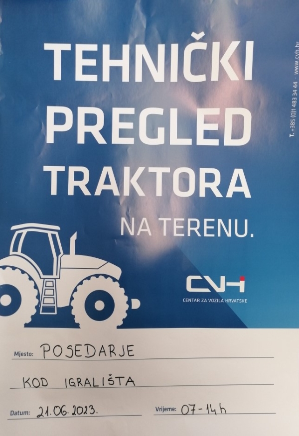 Tehnički pregled traktora na terenu