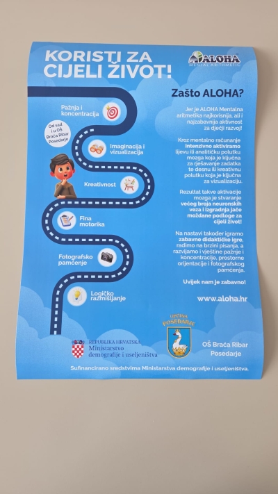 JAVNI POZIV ZA PRIJAVU DJECE U PROGRAM ALOHA KIDS